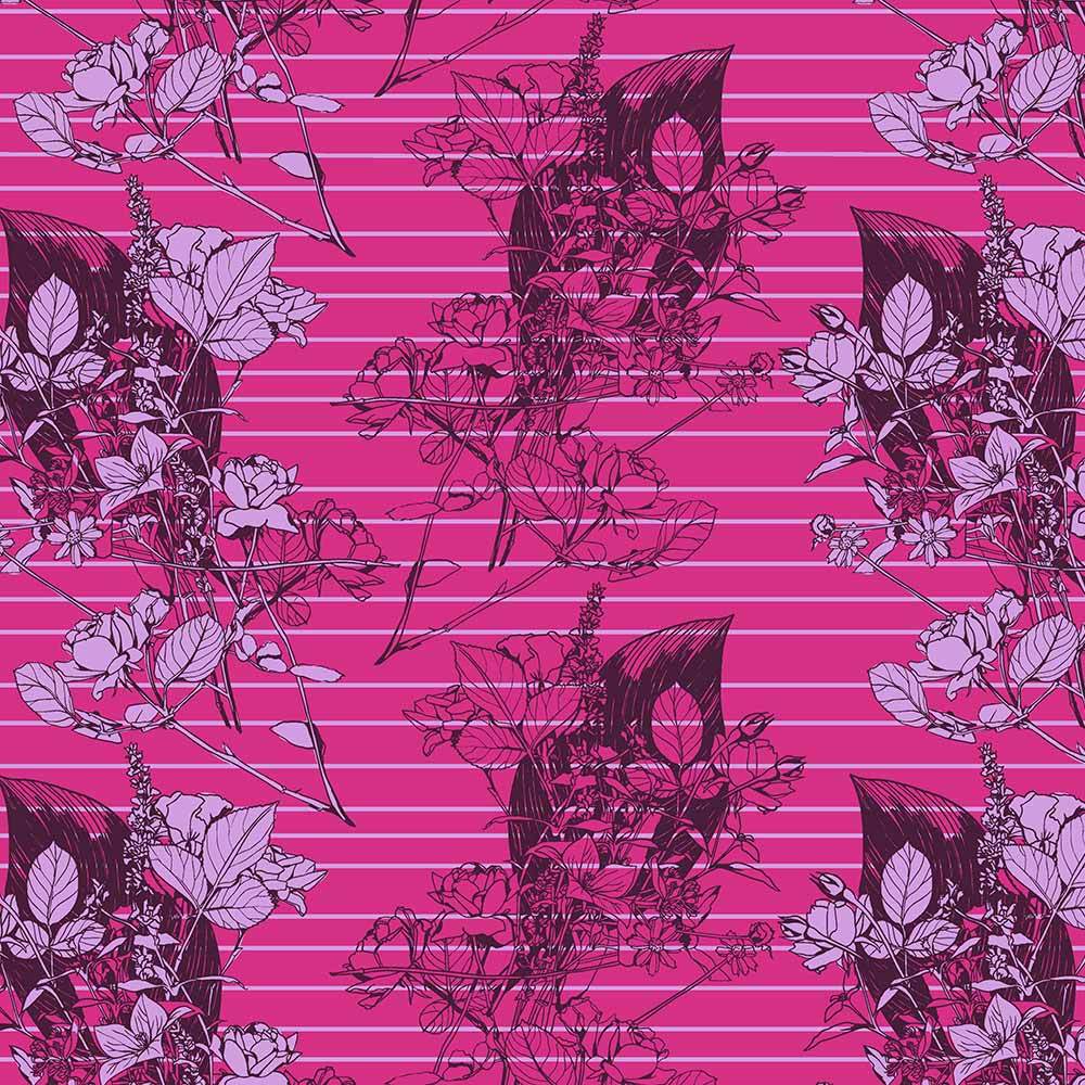 FreeSpirit's Made My Day - Anna Maria's Fuchsia Rough Draft Fabric by the Yard