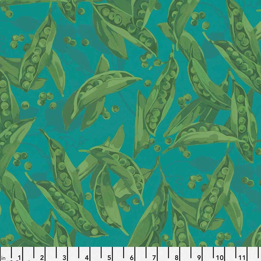 FreeSpirit Garden by Martha Negley - Sweet Pea Teal Yardage Fabric
