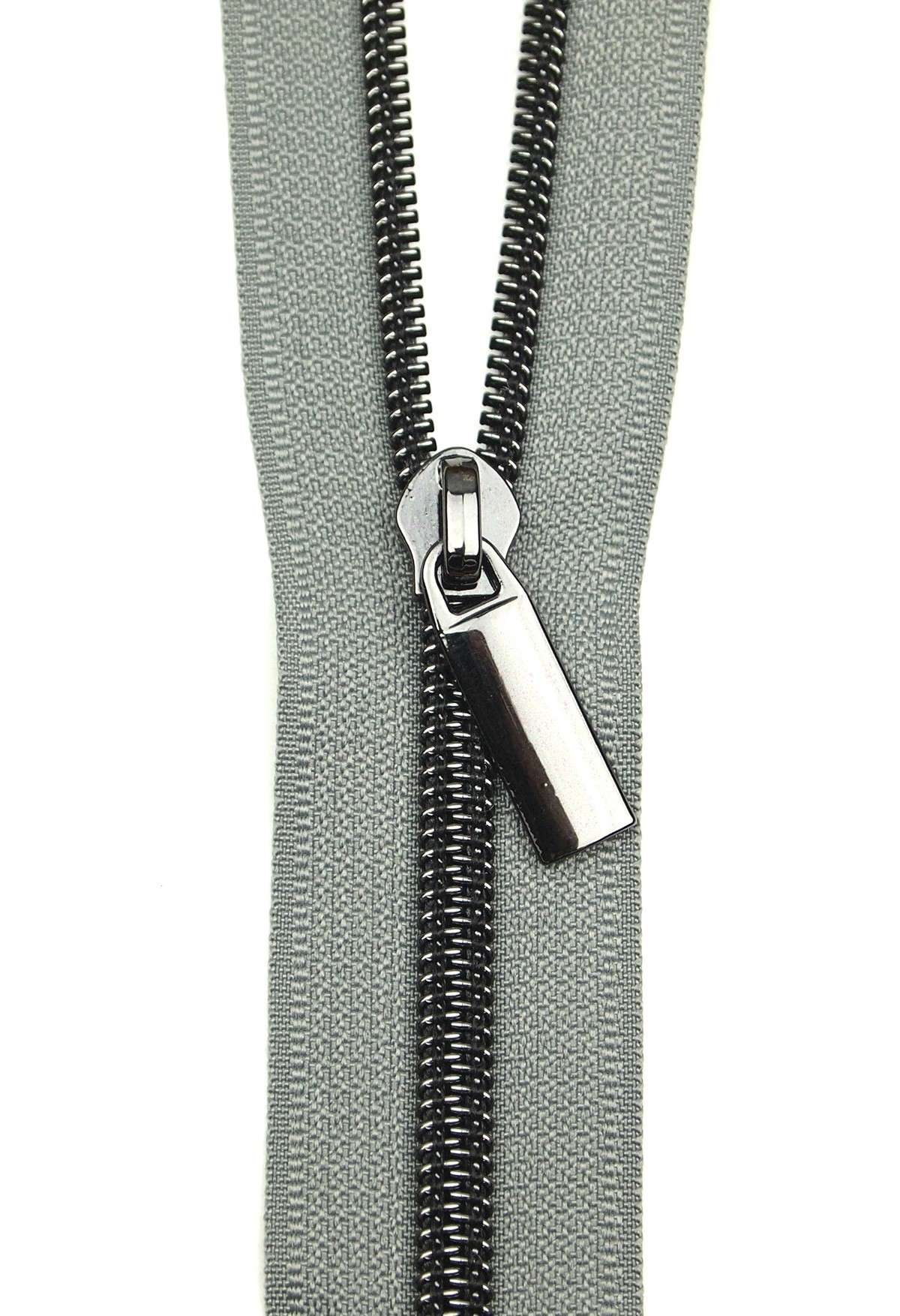 Gorgeous Grey Tape #5 Zippers with Gunmetal Teeth - By The Yard!