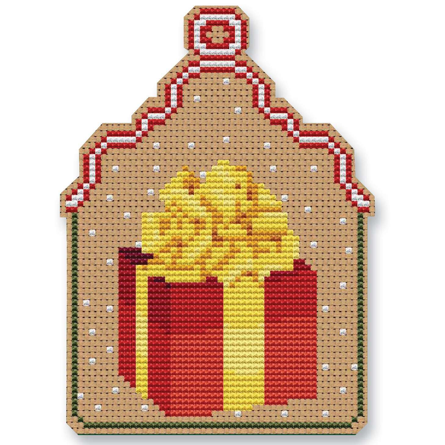 Magical Christmas Gift Ornament Cross - Stitch Kit
