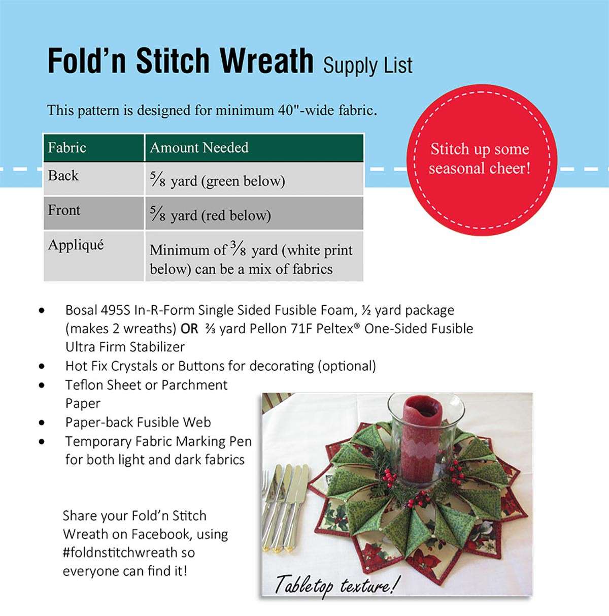 Fold 'n Stitch: The Magical Wreath Pattern