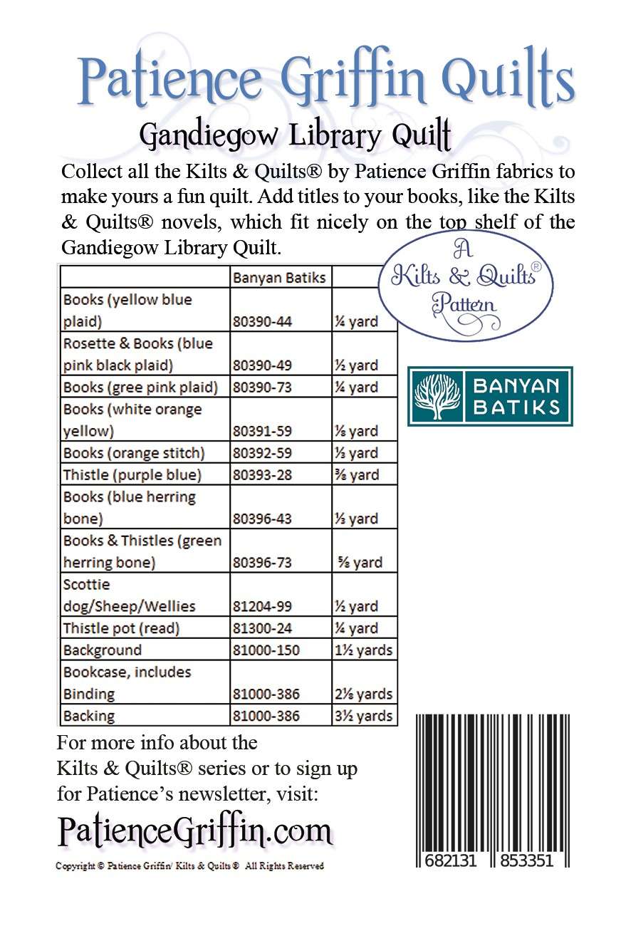 Patience Griffin's Enchanting Gandiegow Library Quilt Pattern