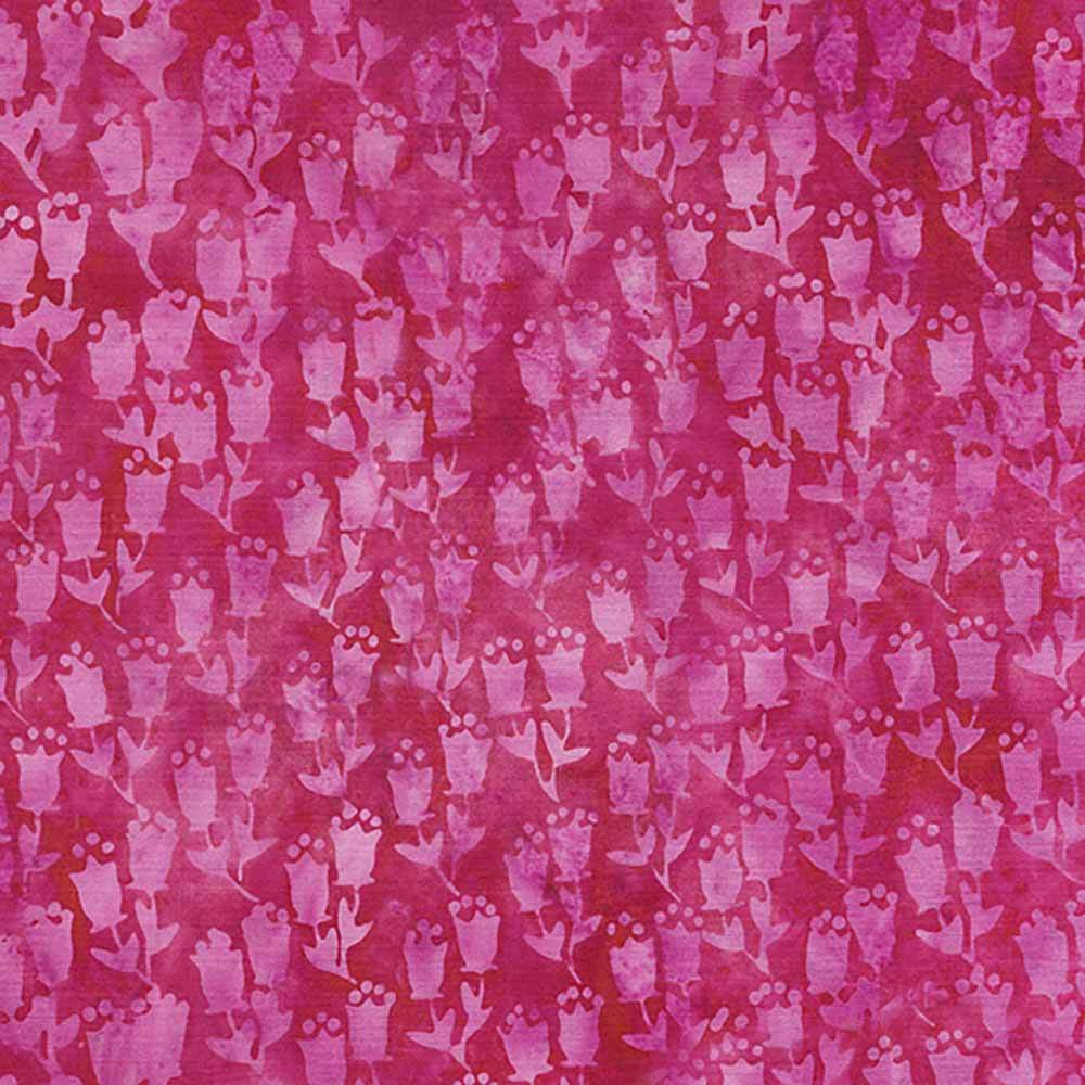 Island Batiks Tulips - Pink Geranium Yardage: A Stunning Fabric Delight