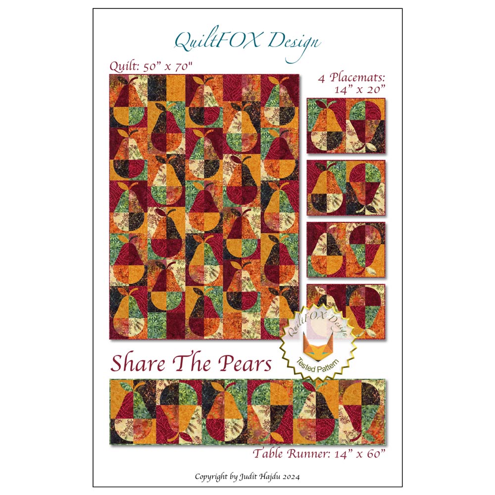 Share The Pears - QuiltFOX Design Pattern: A Piecing Adventure!