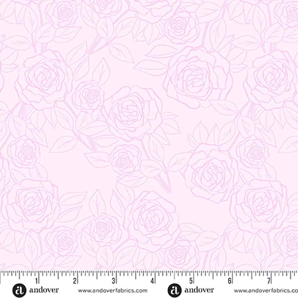 Andover Fabrics - Color Me Pretty by Stephanie Organes - Rose Bloom Pink Purple Yardage: A Colorful Delight!