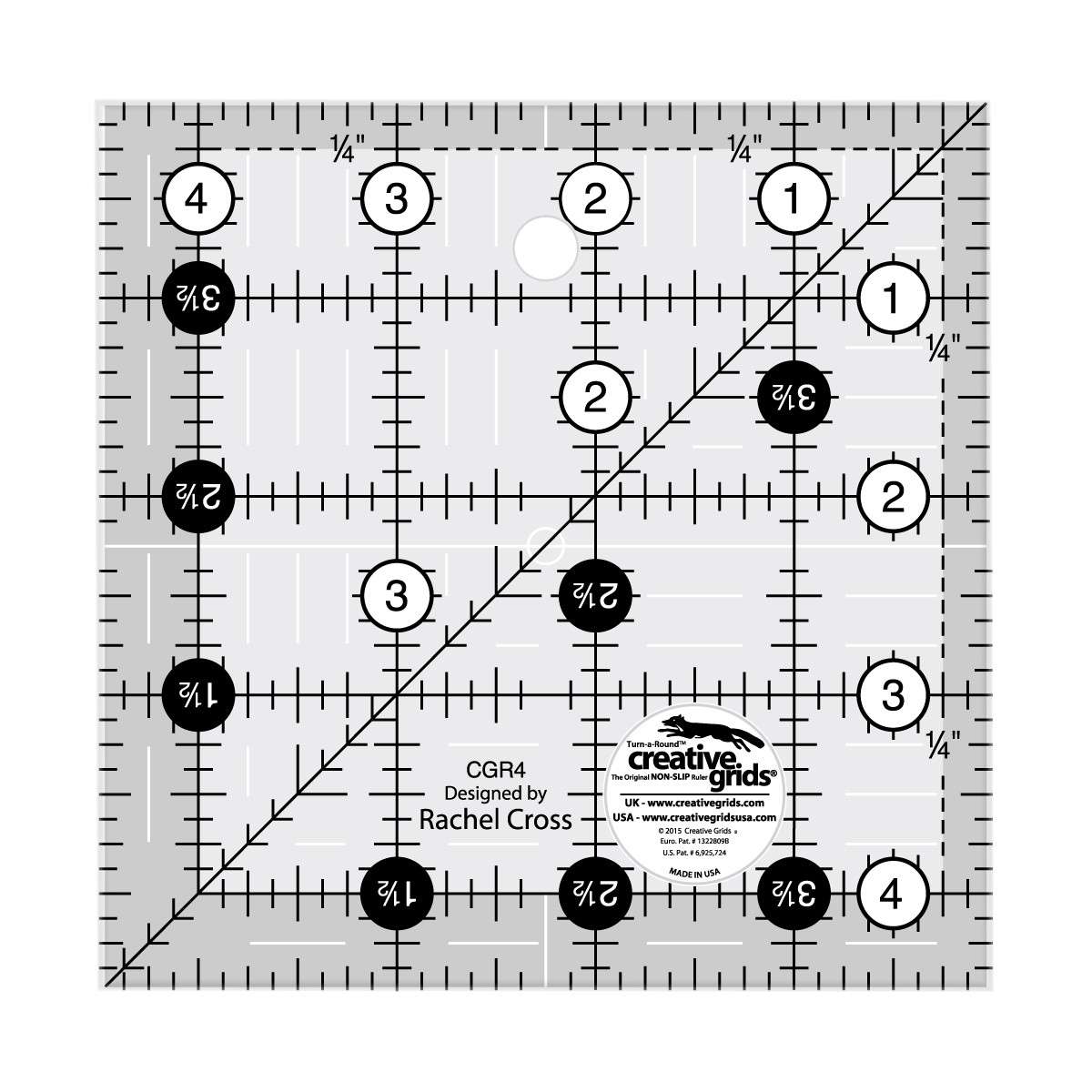 Creative Grids 4-1/2 Inch Square Quilt Ruler: A Must-Have for Quilters!