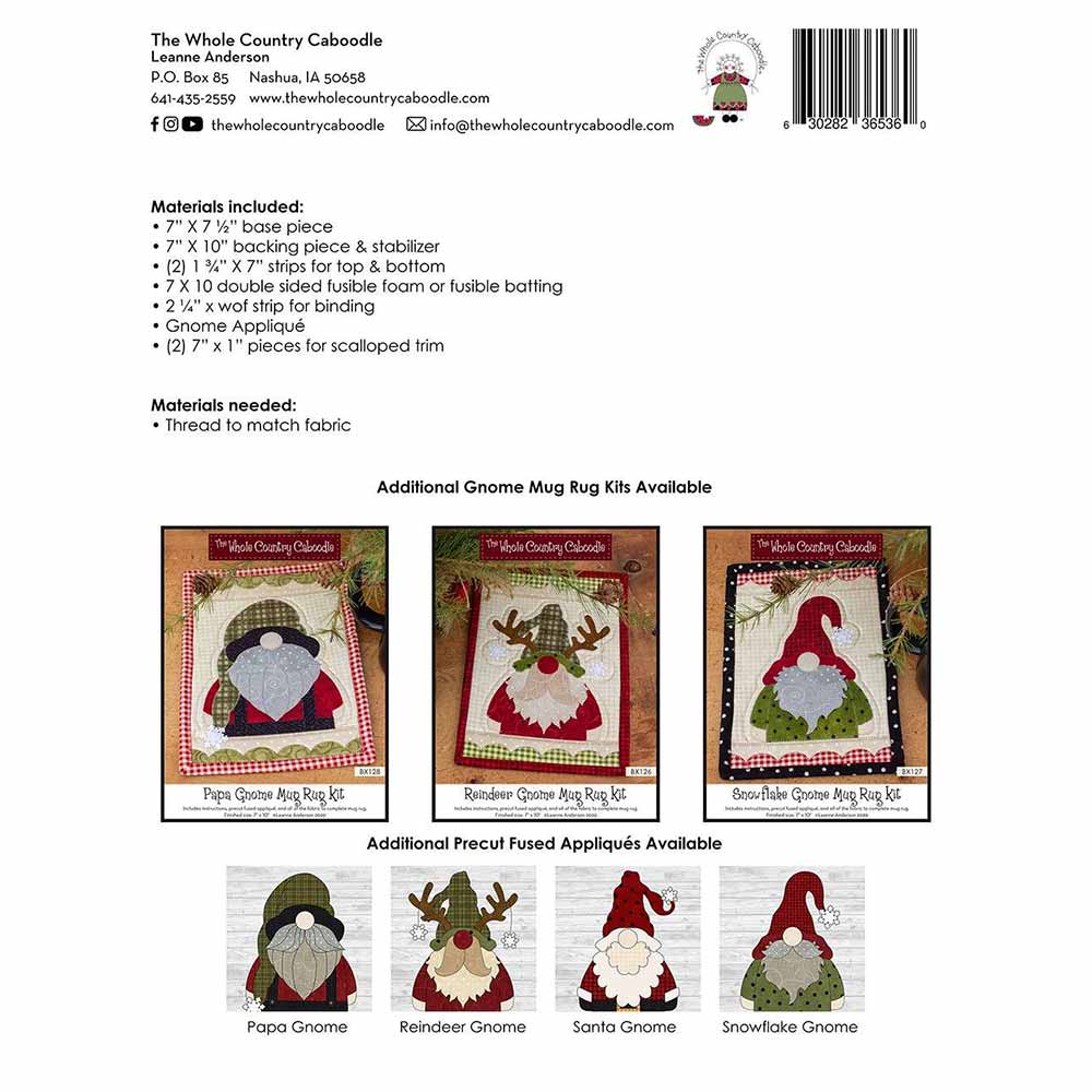 Charming Santa Gnome Mug Rug Kit - A Perfect Sewing Gift!