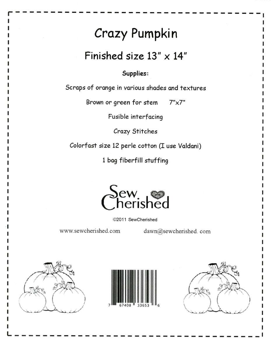 Sew Cherished's Enchanting Crazy Pumpkin Trio Pattern