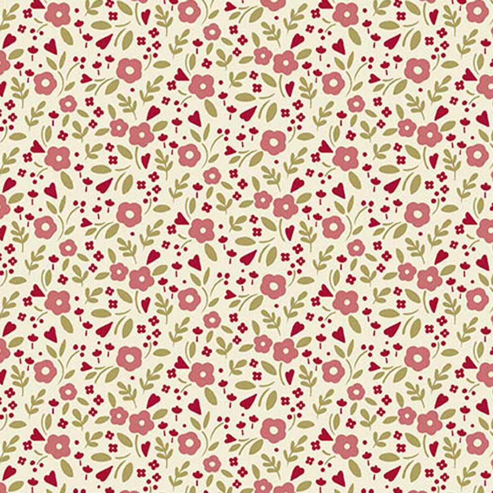 Andover Fabrics - A Woodsy Cottage by Judy Jarvi - Little Darling in Warm White - Yardage: A Must - Have for Crafters!