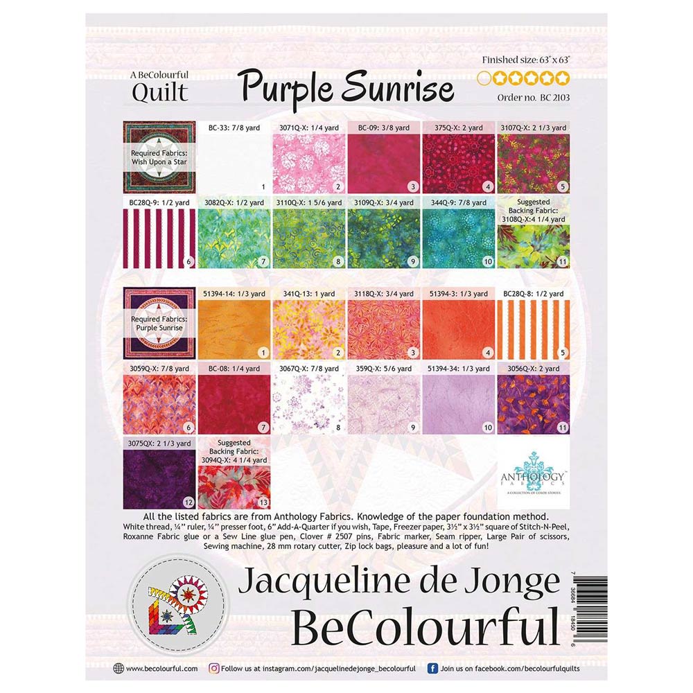 Enchanting Purple Sunrise Quilt Pattern
