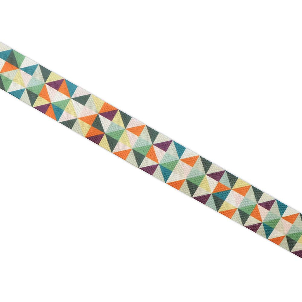 Gorgeous Half Square Triangle Multicolor Webbing - 1.5 Inches x 50 Yards