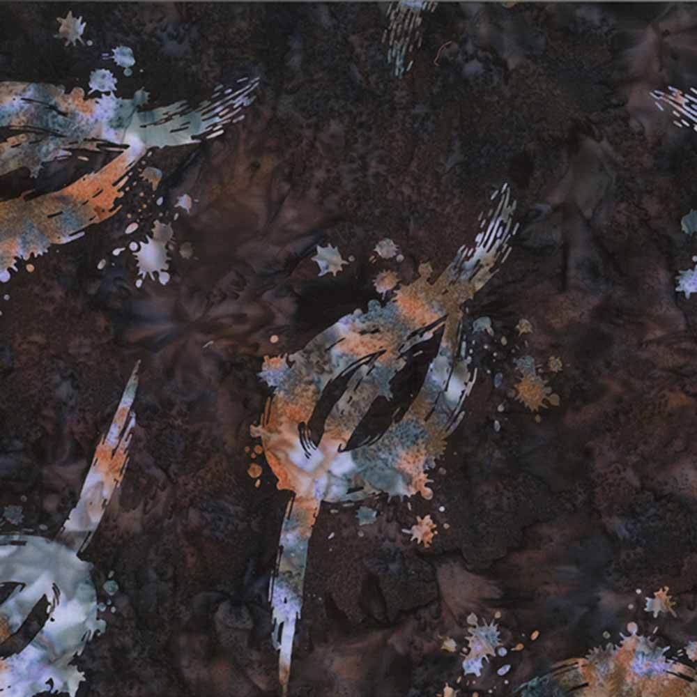 Hoffman Bali Batiks - Stunning Paint Leaf in Walnut - Yardage