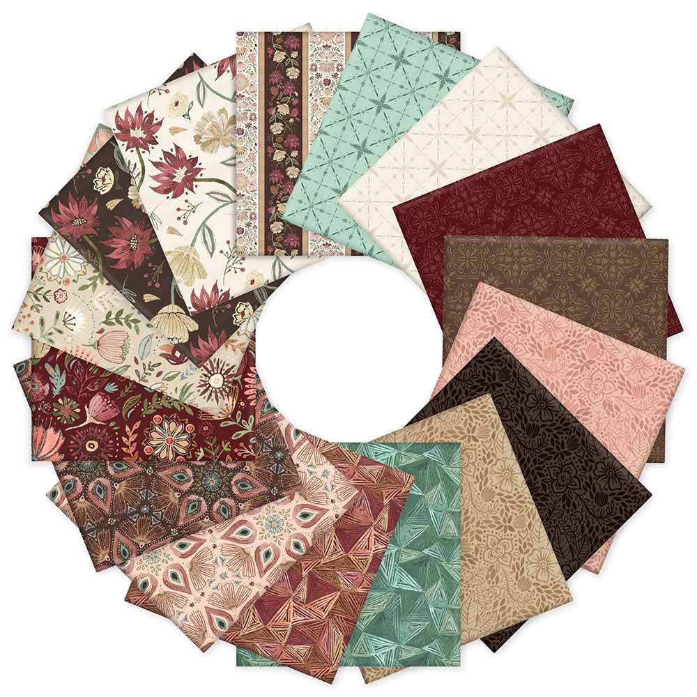 Enchanting Floralscape 16-Piece Fat Quarter Fabric Pack