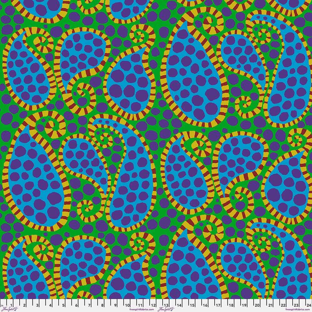 FreeSpirit's Kaffe Fassett Collective: Brandon Mably's Paisley Dot Green Yardage - A Colorful Must-Have!