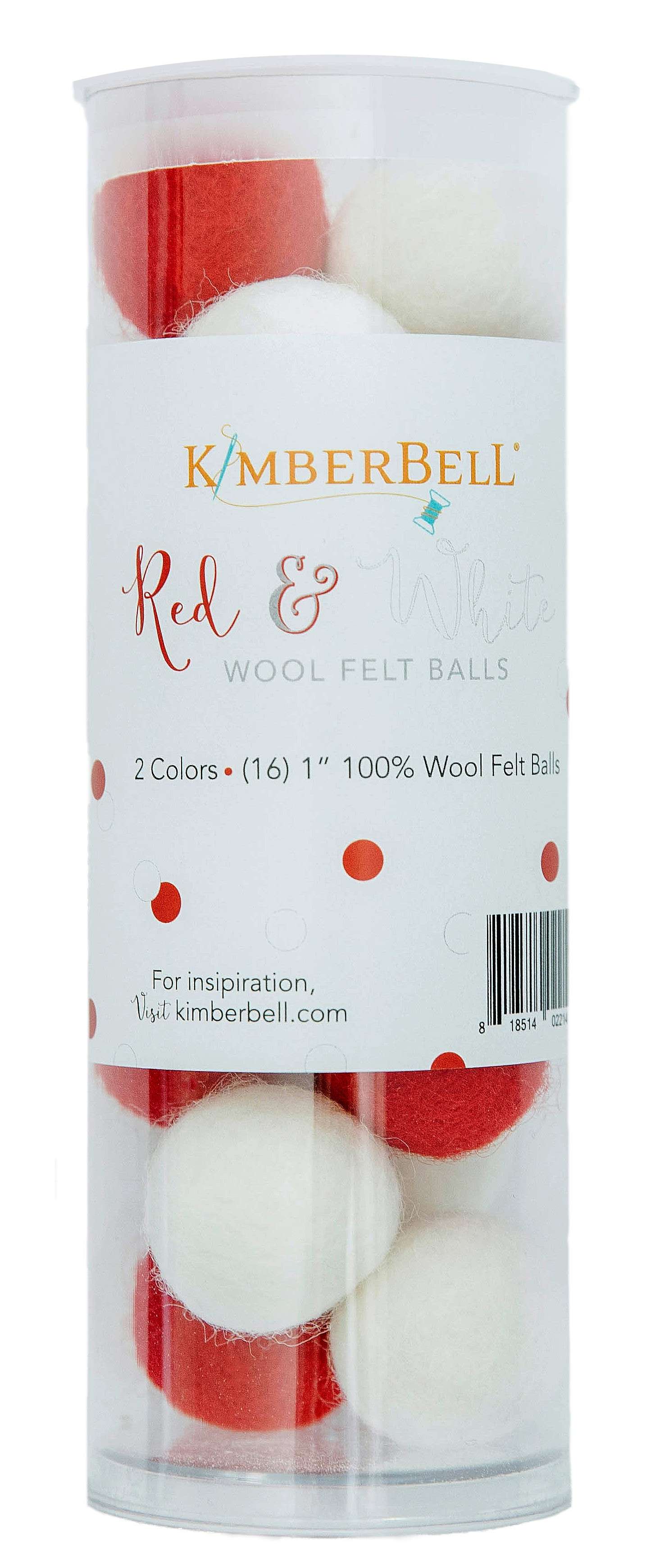Gorgeous Red and White Wool Felt Balls