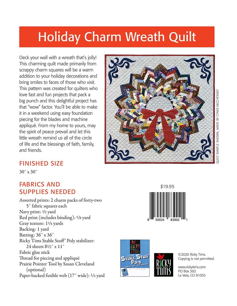 Enchanting Holiday Charm Wreath Wall Quilt