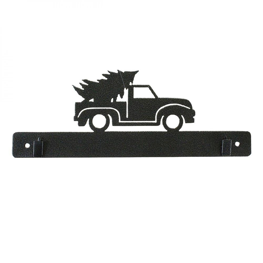 Charming Christmas Truck Charcoal 12in Hanger with Clips