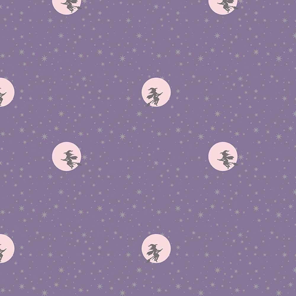 Riley Blake's Spooky Schoolhouse - Melissa Mortenson's Starry Night Lilac Yardage: Create Your Enchanting Project!