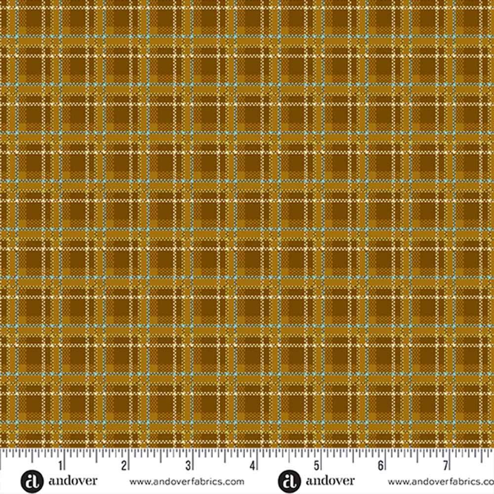 Andover Fabrics Gathering Plaid Acorn Yardage - Perfect for Autumn Projects!
