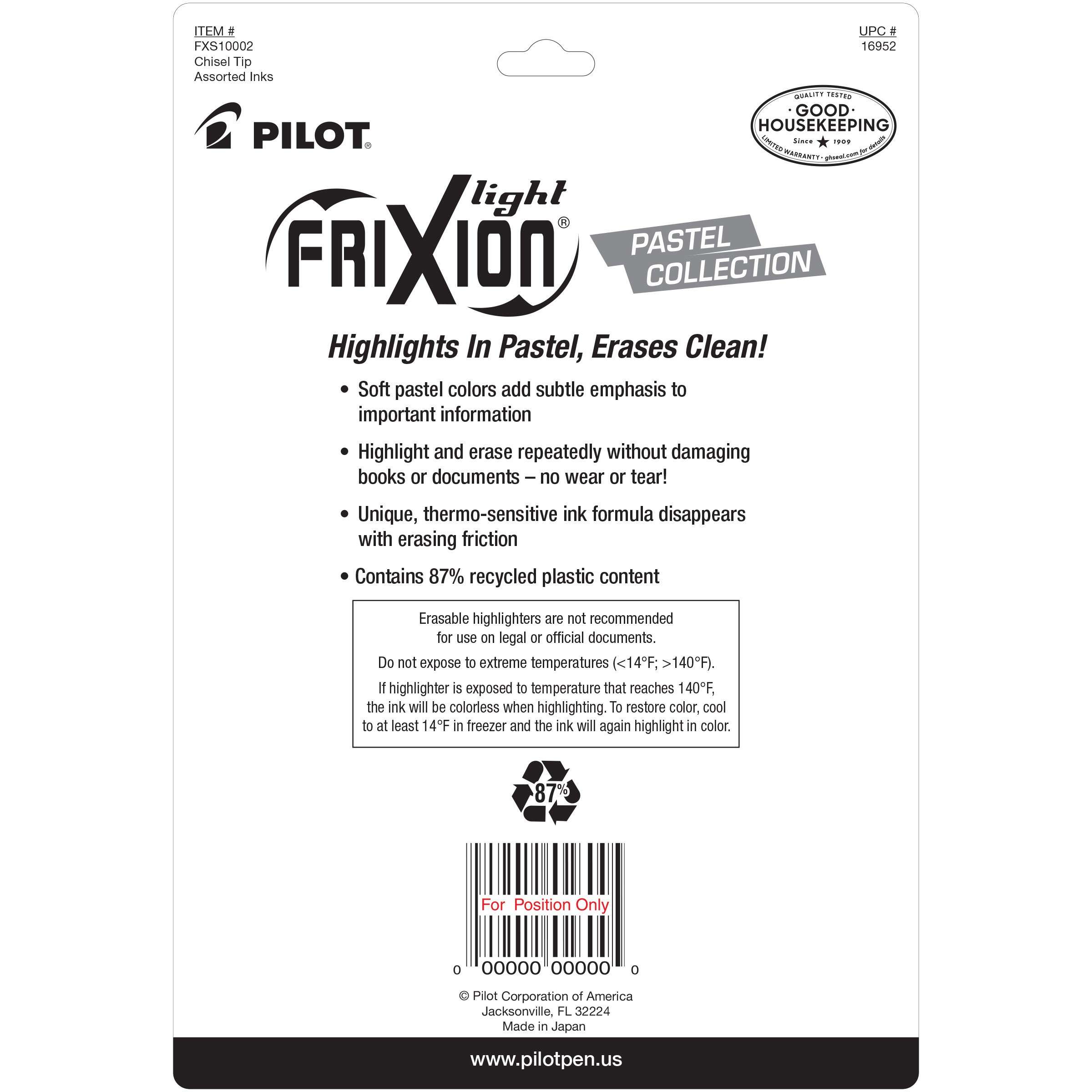 Frixion Light Pastel Highlighter Assortment - 10 Pack