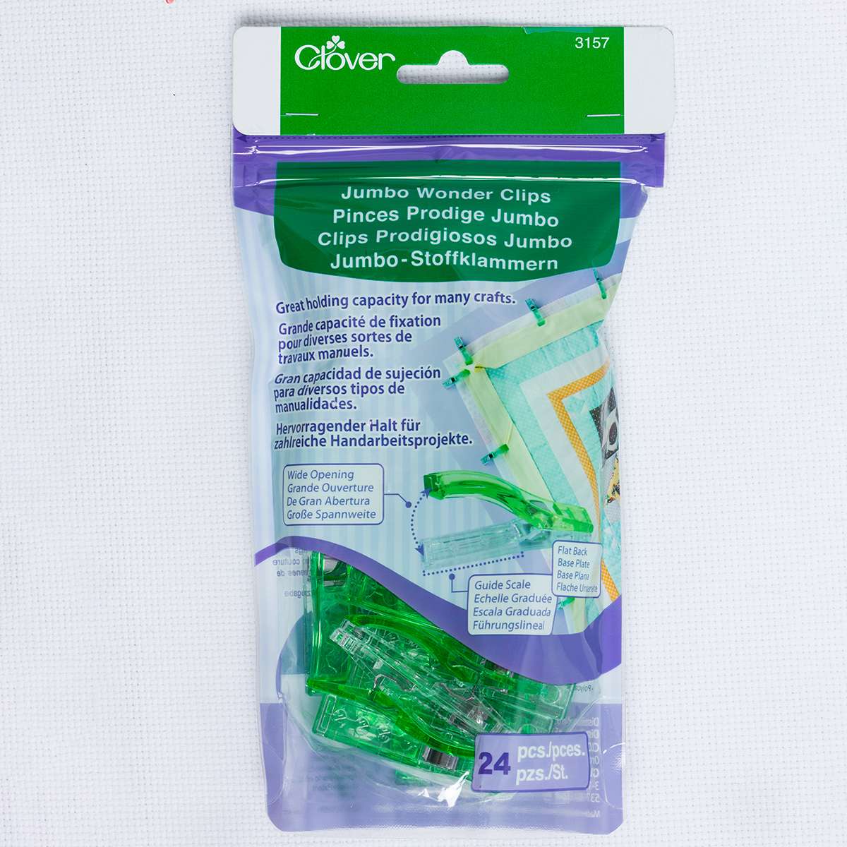 Clover Jumbo Wonder Clips - 2 1/4 Inches Long, 24 Per Package: A Sewing Marvel!