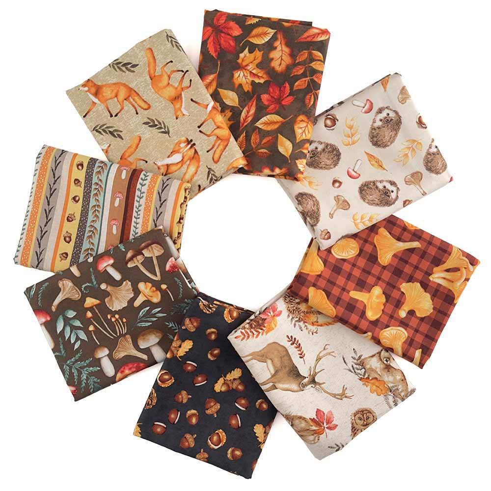 Enchanting Foliage Fur - 8-Piece 1/2 Yard Fabric Bundle