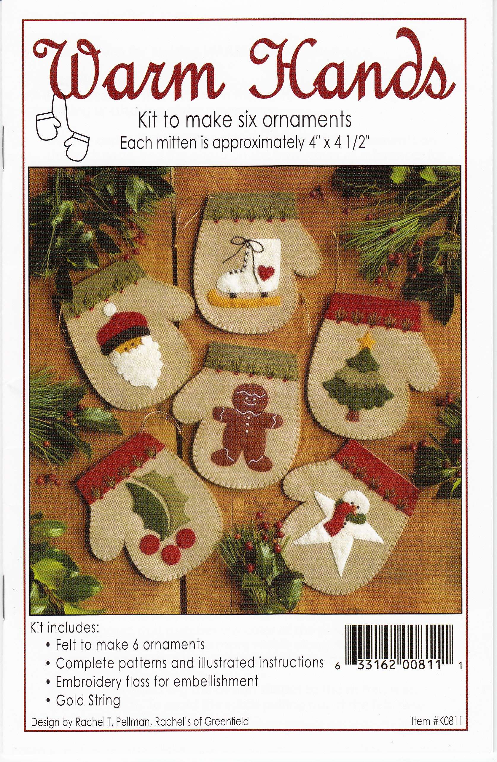 Cozy Warm Hands Mitten Ornament Kit by Rachel Pellman - Craft Your Winter Joy!