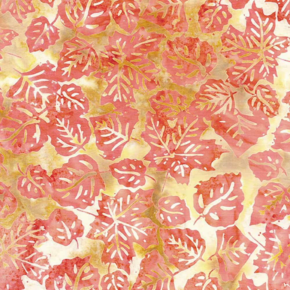 Island Batiks - Tangy Red Leaf Pile Yardage: A Stunning Fabric!