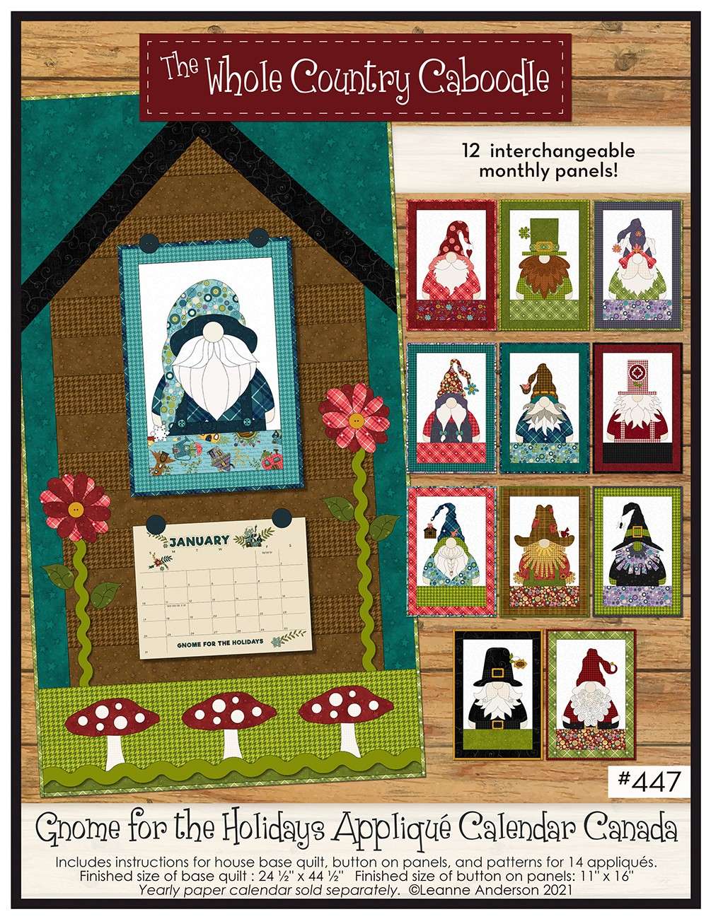 Canada Holidays Gnome Calendar Applique Quilt - A Year - Round Delight
