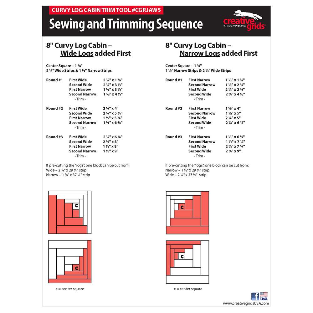 Creative Grids 8-Inch Curvy Log Cabin Trim Tool: Unleash Your Creative Quilting!