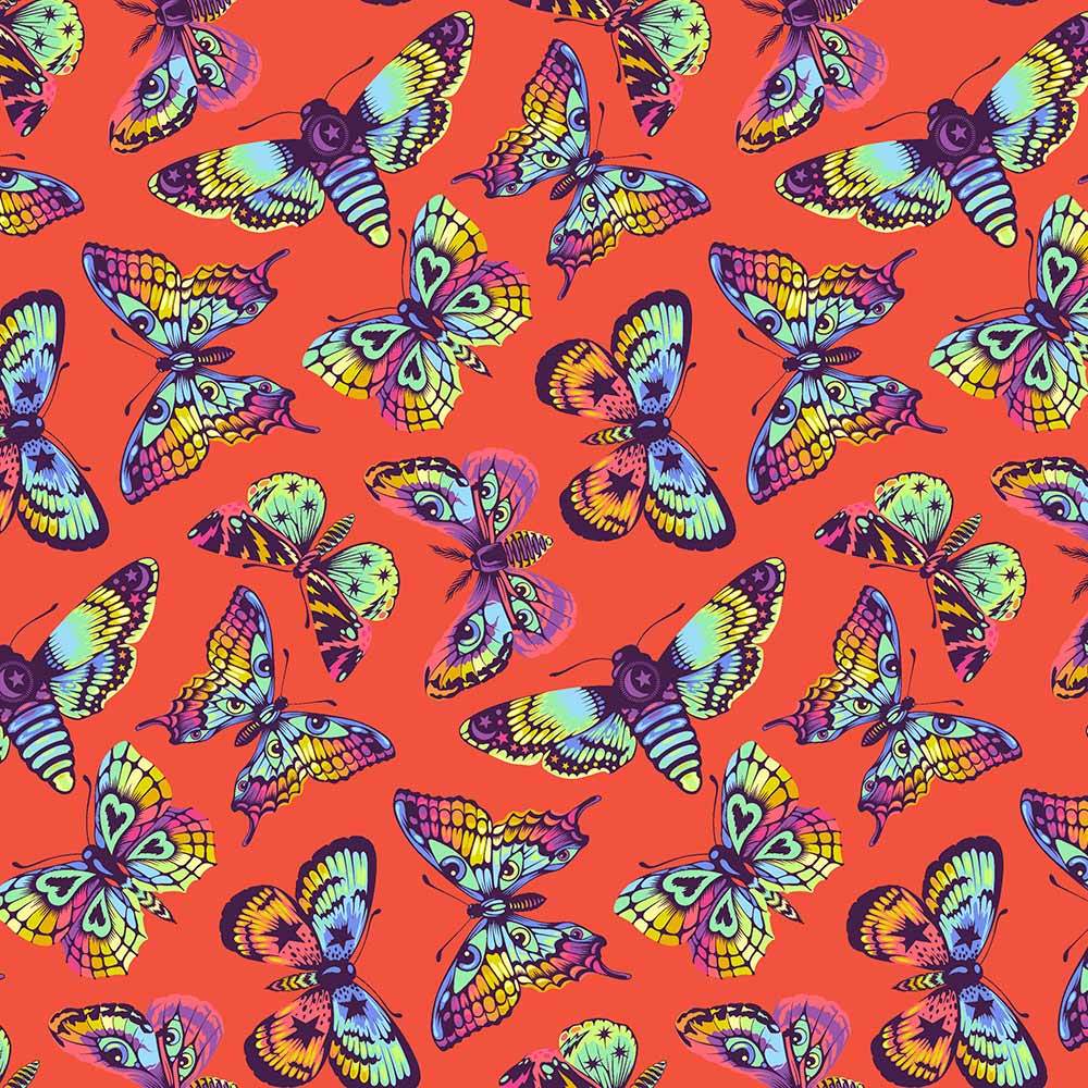 FreeSpirit's Daydreamer by Tula Pink - Butterfly Kisses Papaya Yardage