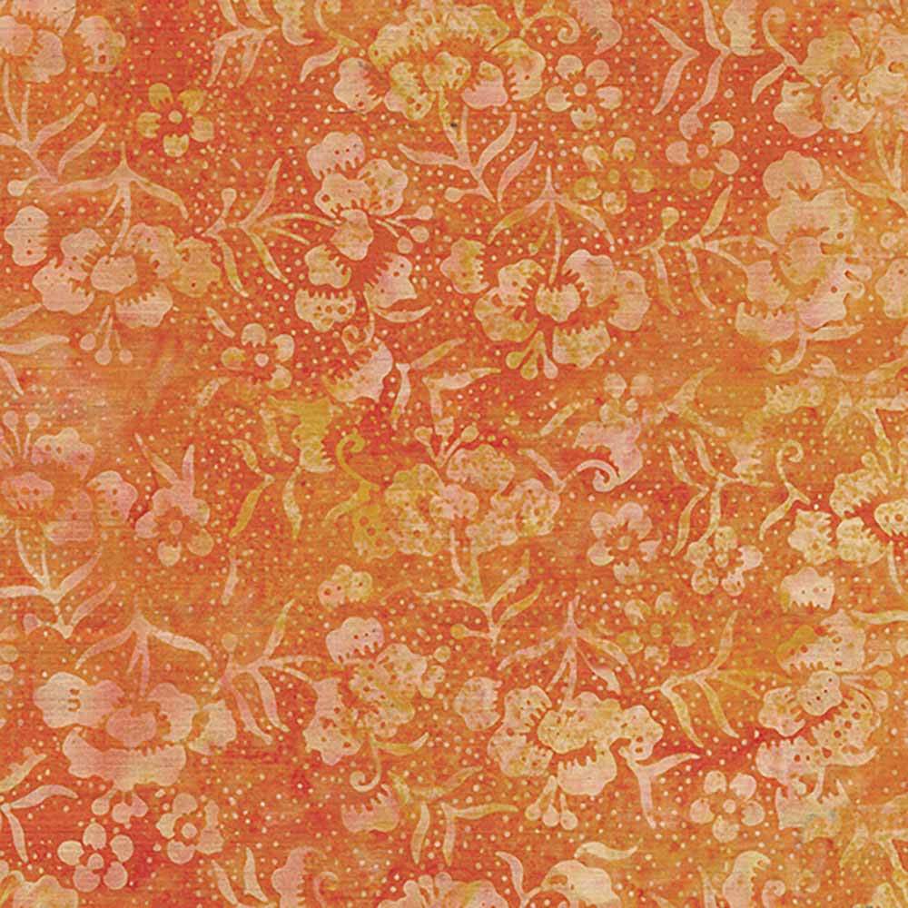 Island Batiks Peonies - Orange Pumpkin Yardage: Unleash Your Creativity!