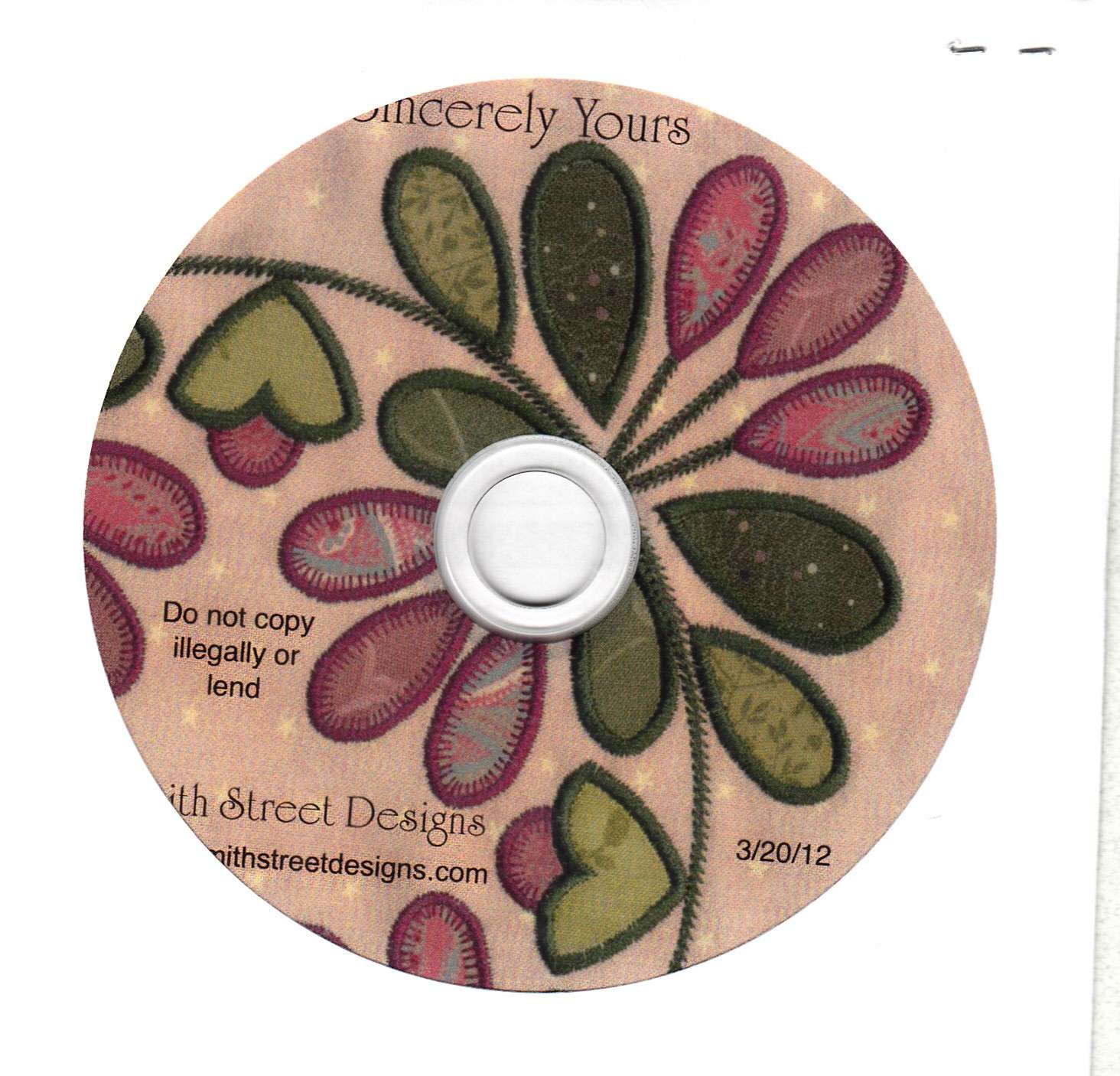 Sincerely Yours Machine Embroidery CD: A Must - Have from Smith Street Designs