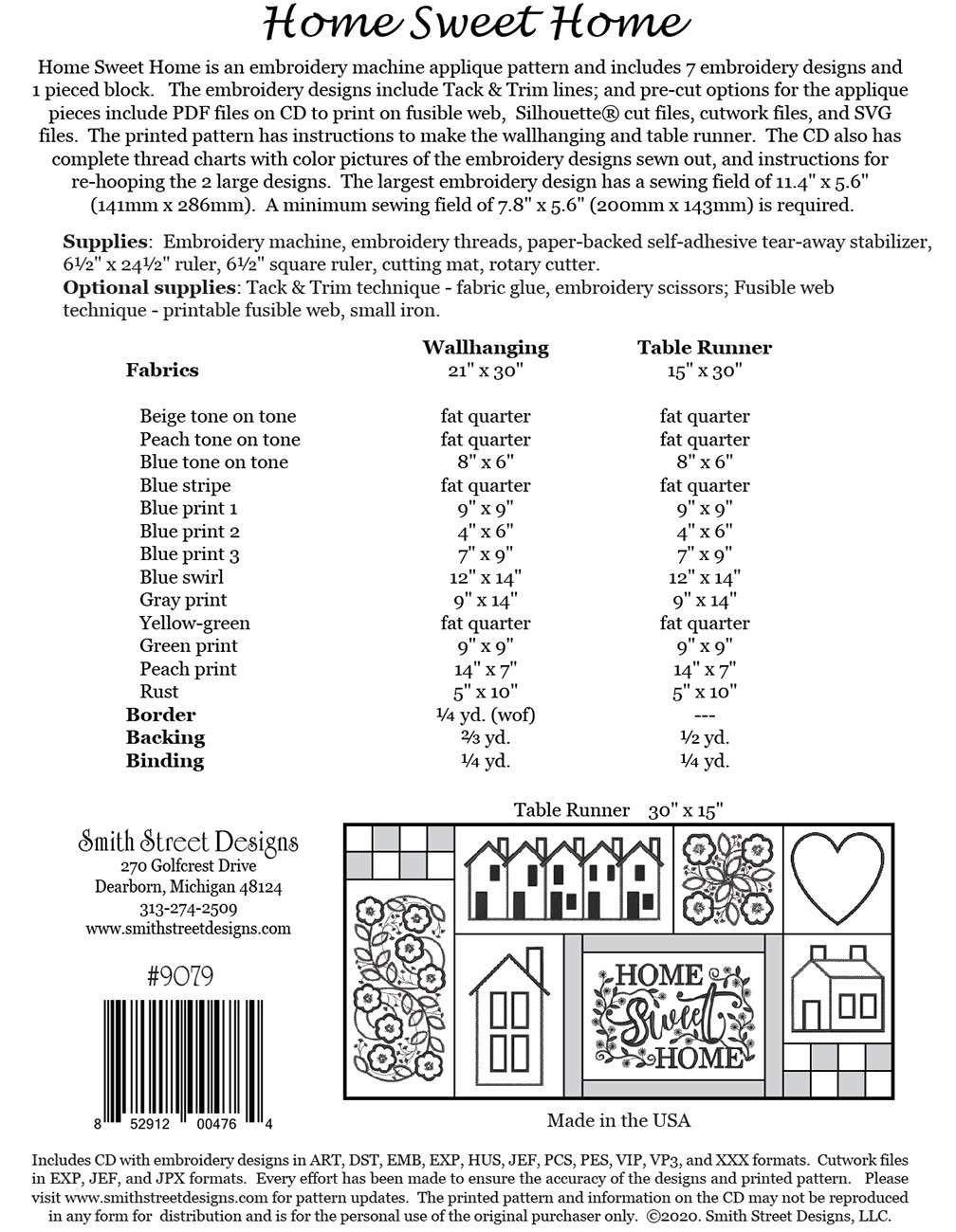 Charming Home Sweet Home Embroidery Pattern