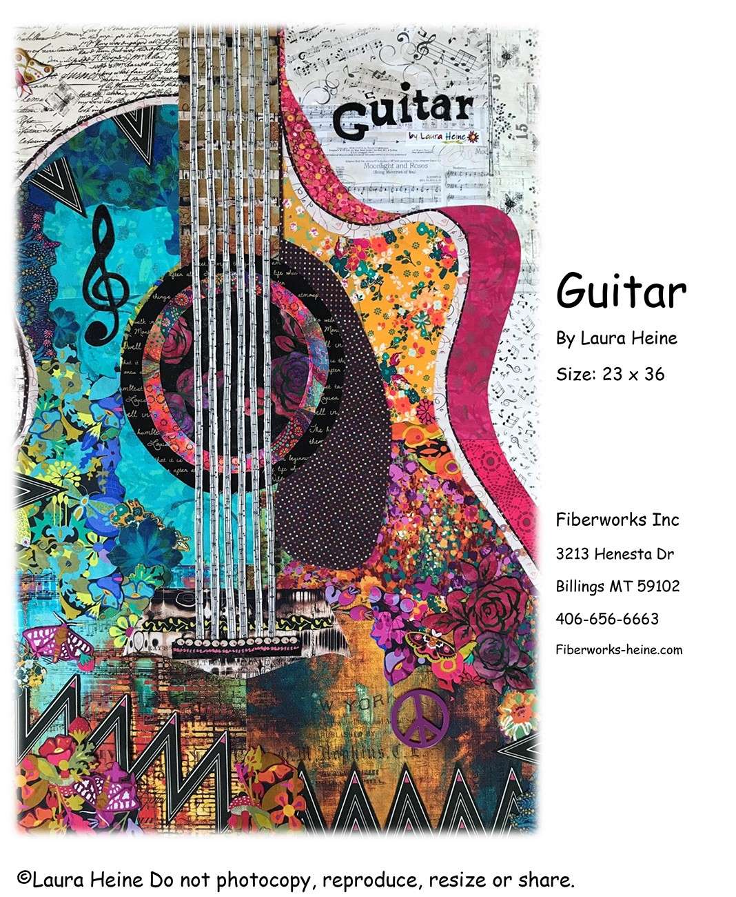 Laura Heine's Fiberworks Guitar Quilt Pattern