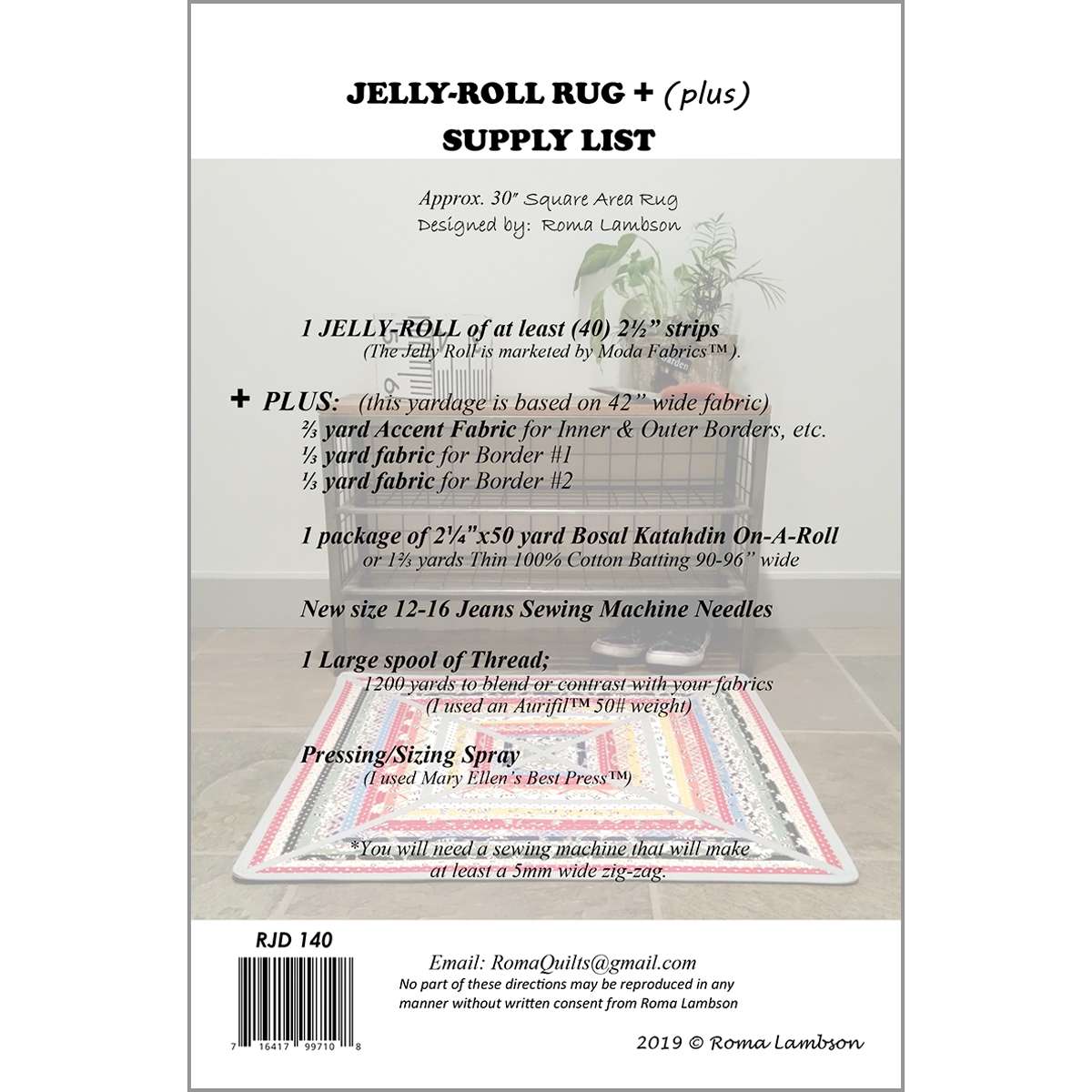 Stunning Jelly Roll Rug Plus Pattern