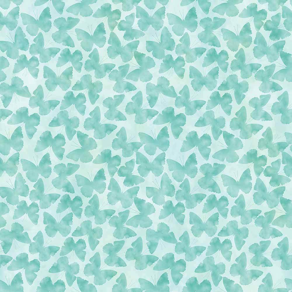 Dive into the Butterfly Fantasy! Teal Butterflies Fabric by Jason Yenter - Yardage
