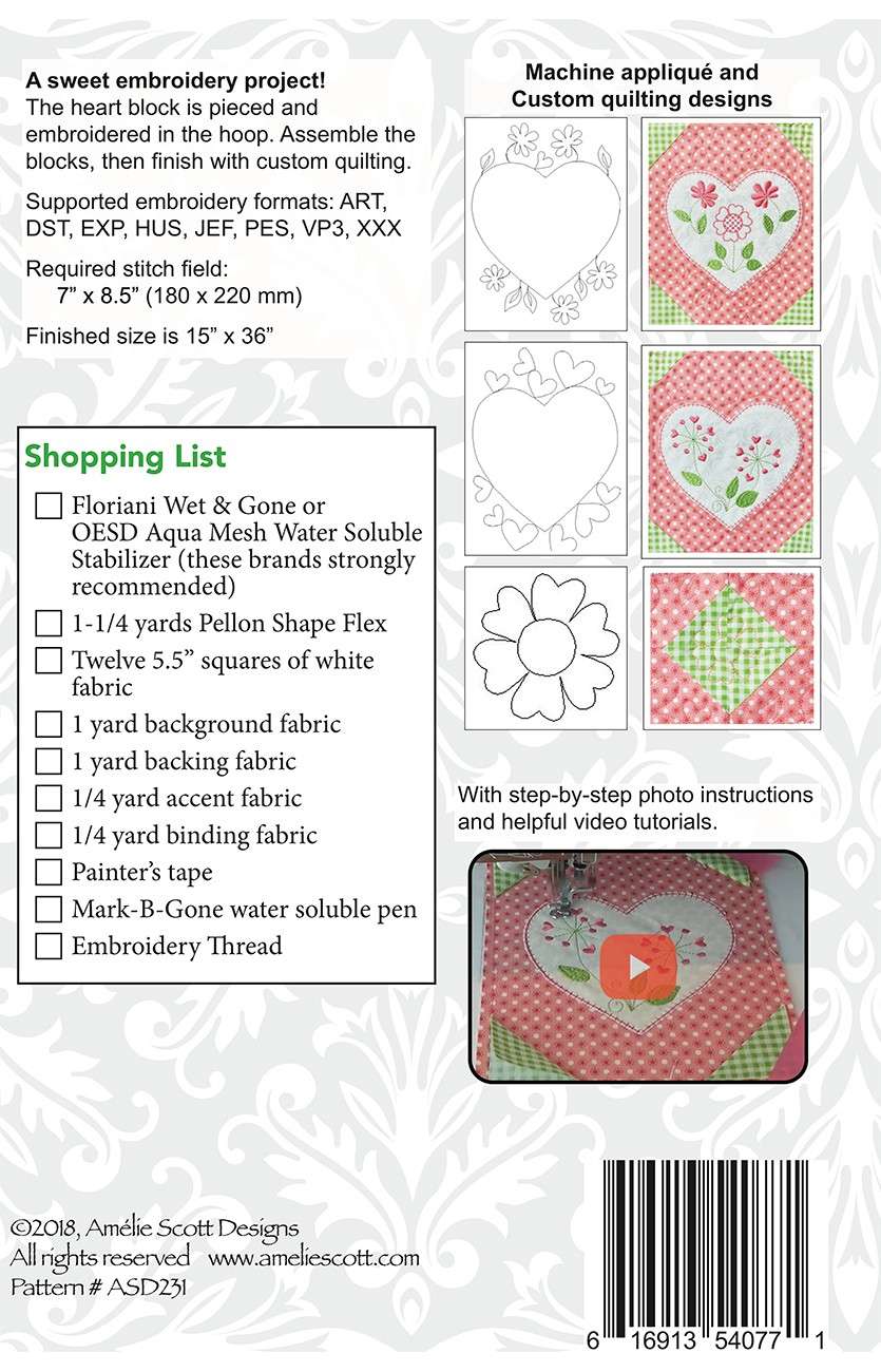 Christine Conner's Enchanting Country Hearts Runner Pattern