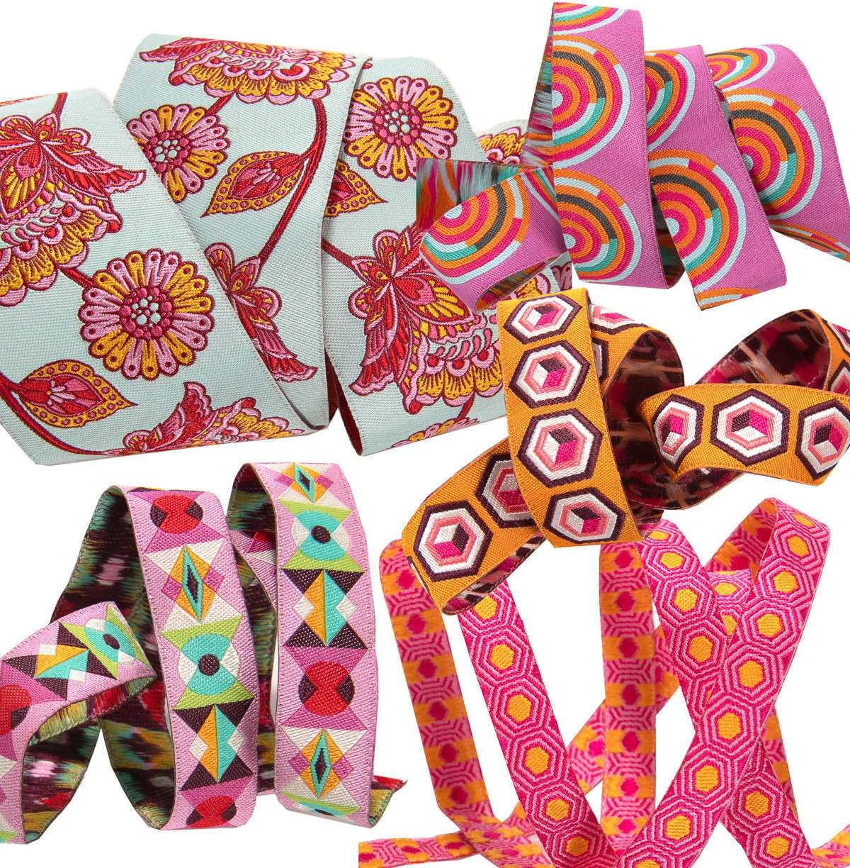 Tula Pink's Enchanting Vintage Strawberry Designer Ribbon Pack