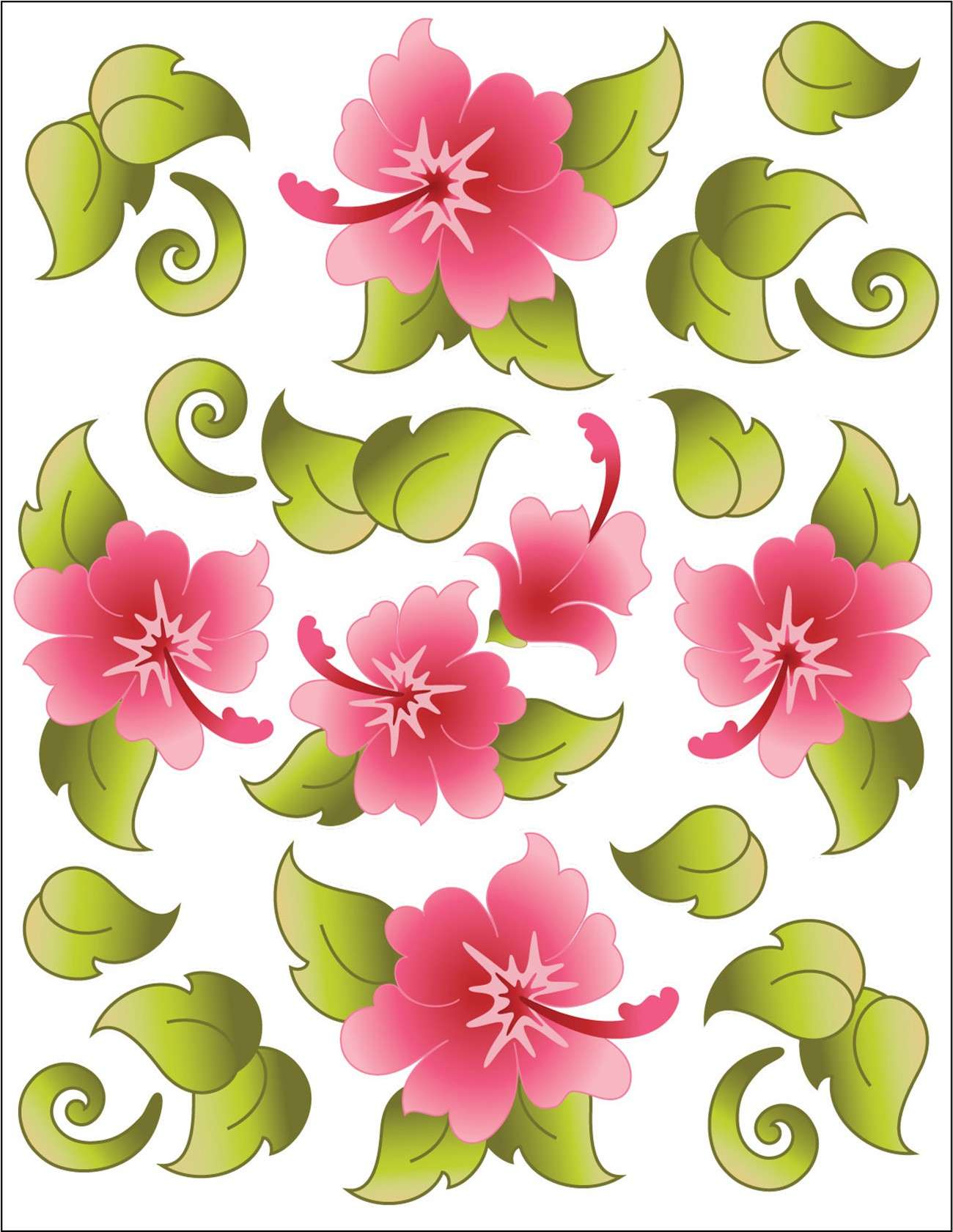 Tattoo Elementz Hawaiian Holiday Pink Decal - Printed on Clear Vinyl