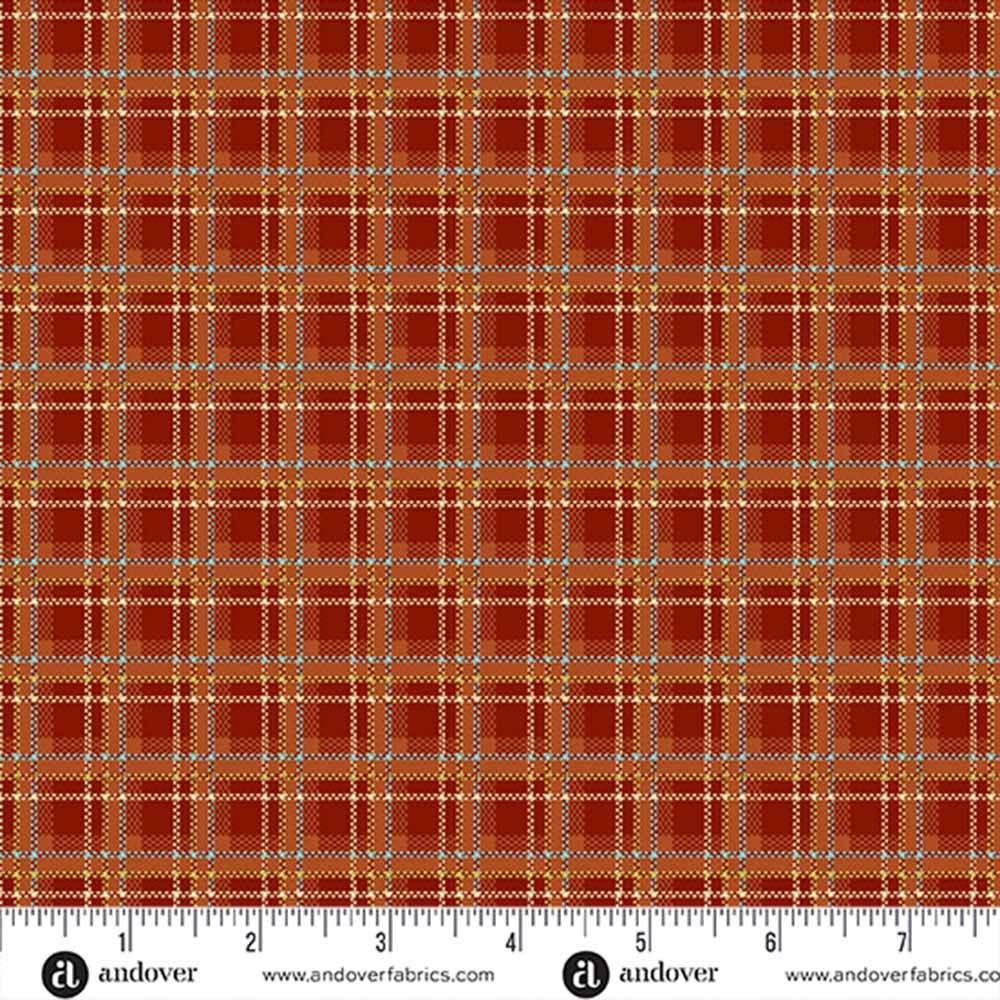 Andover Fabrics - Gathering Plaid Rust Yardage: Perfect for Autumn Creations!
