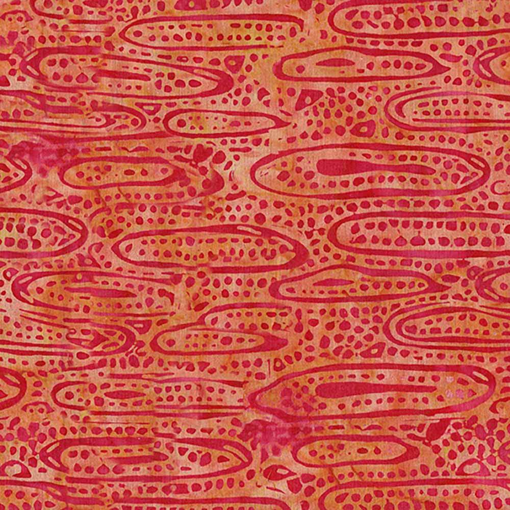 Island Batiks Orange Flame Ovals Yardage - A Stunning Fabric!