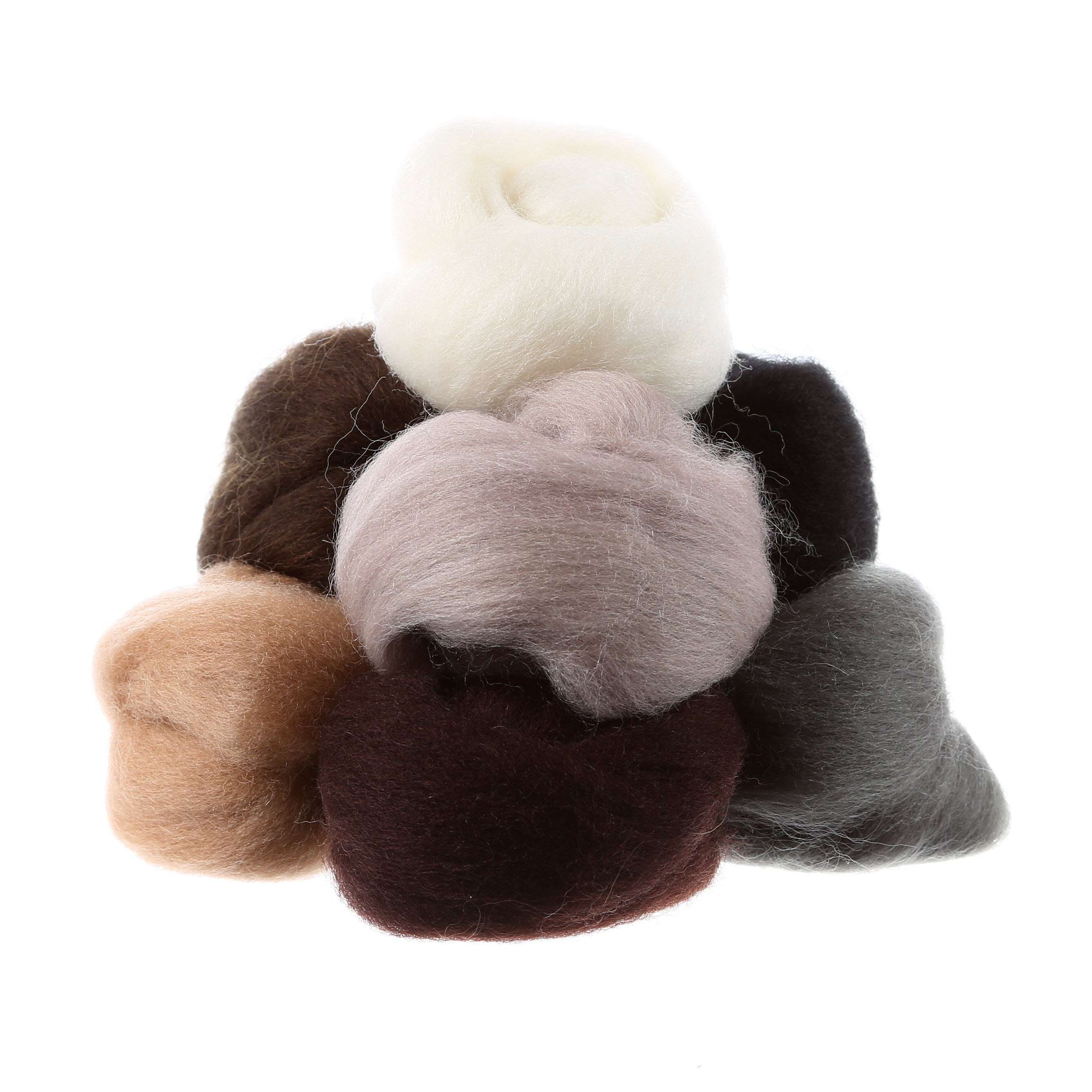 Exquisite Wool Roving 8 - 12in Pieces in Neutrals