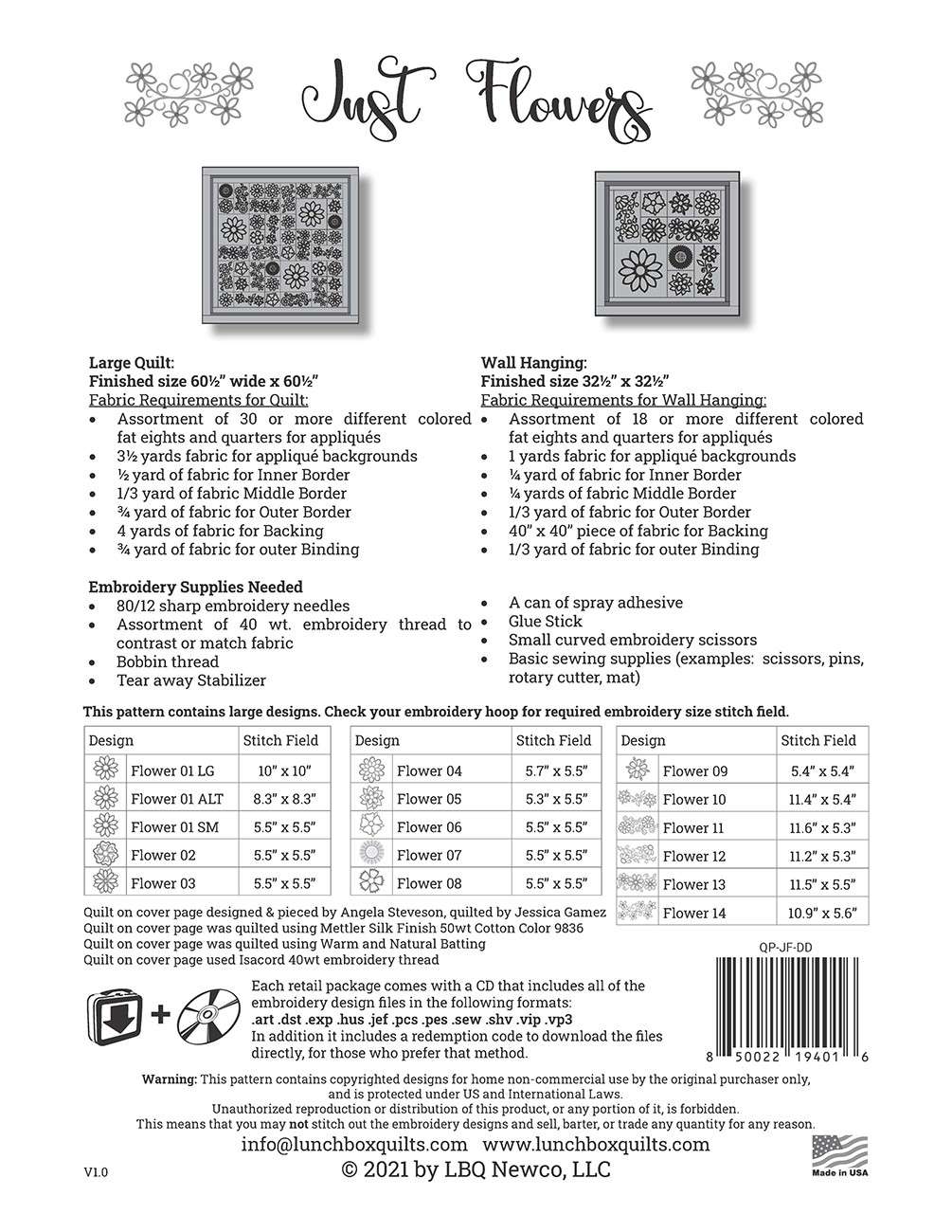 Just Flowers Applique Machine Embroidery Pattern: Unleash Your Creativity with Redemption Code and CD