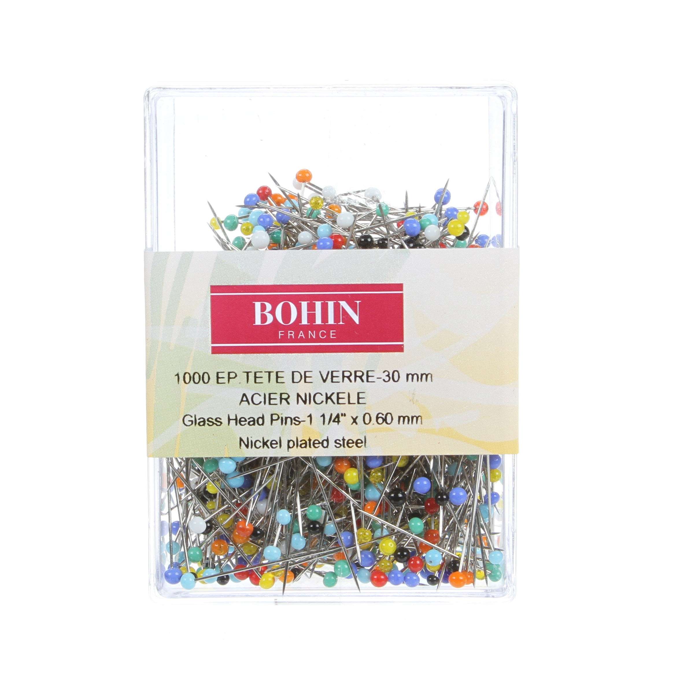 Premium Quilting Glass Head Pins - Size 20, 1 1/4in, 1000ct