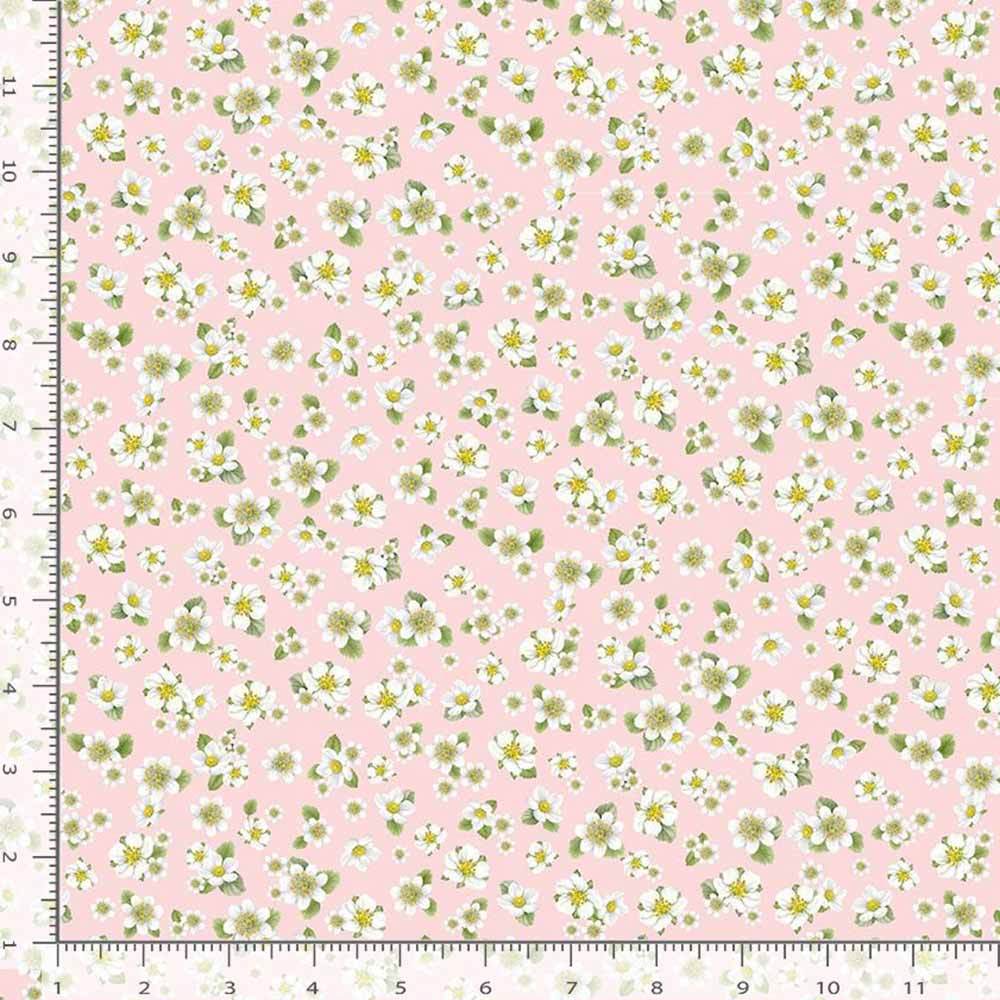 Timeless Treasures - Berry Sweet Strawberry Blossoms Pink Yardage: A Sweet Spring & Summer Delight