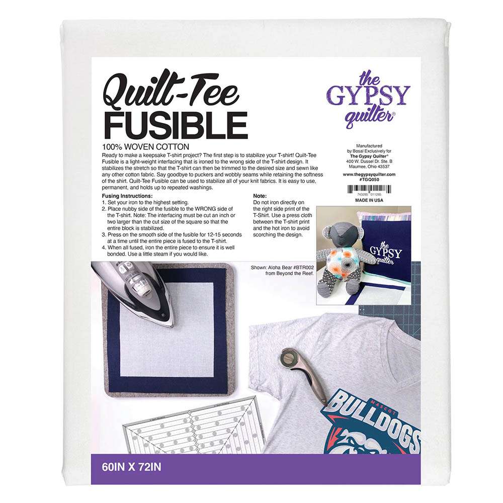 Gypsy Quilter Quilt-Tee Fusible: 60in x 72in Keepsake T-shirt Maker