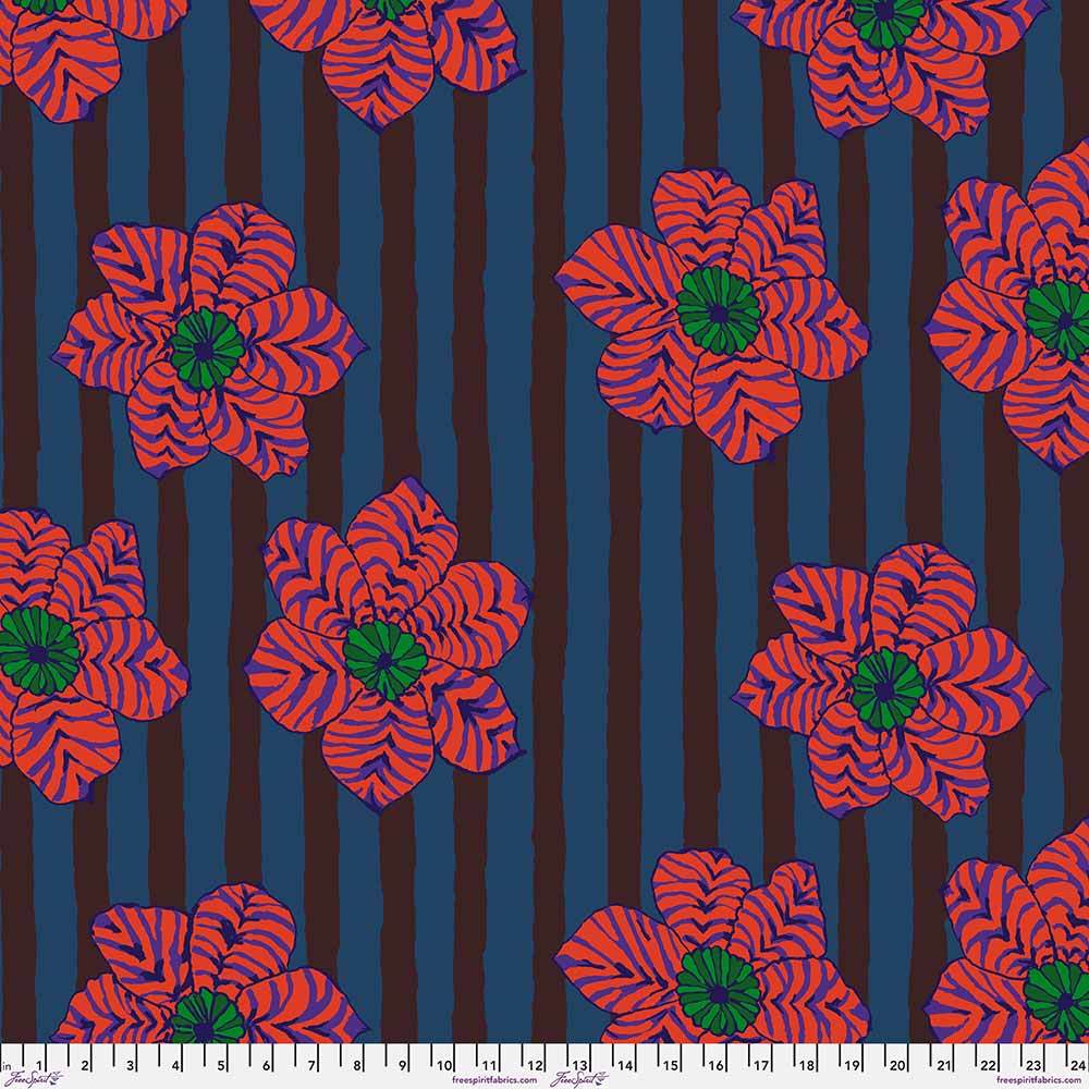 FreeSpirit - Brandon Mably's Zebra Lilly Dark Fabric Yardage from Kaffe Fassett Collective