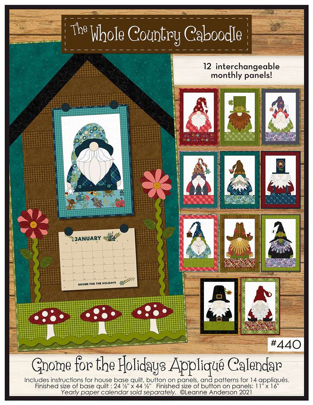 Enchanting Holiday Gnome Calendar Applique Quilt