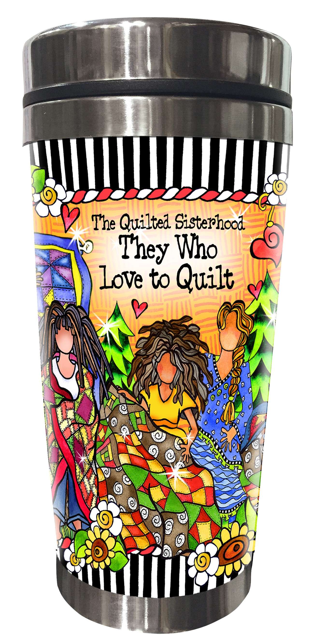 Quilt Sisterhood Funky Stainless Steel Tumbler